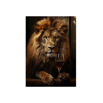 Lion avec verre
